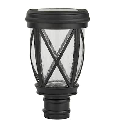 Ravencrest 120 Lumens Black Outdoor Solar Post Lantern