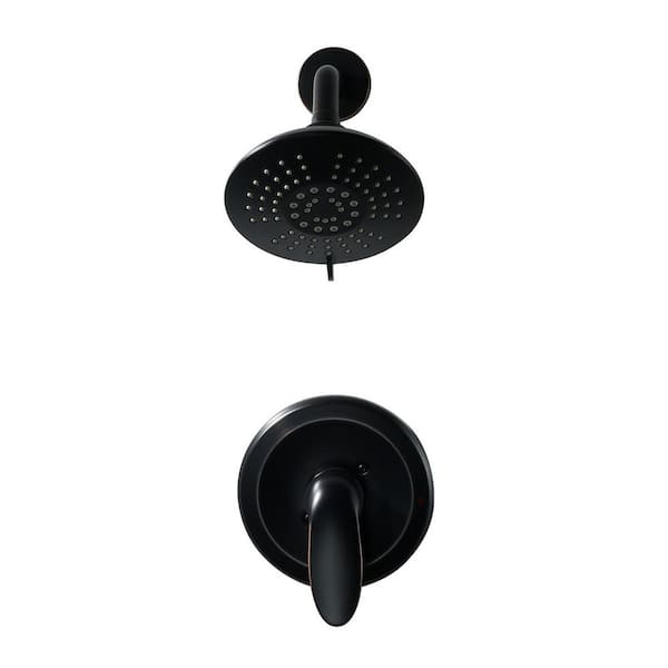 Single Handle 5-Spray Fixed Shower Faucet 1.8 GPM with Adjustable Head in Spot Resist Oil Rubbed Bronze (Valve Included)