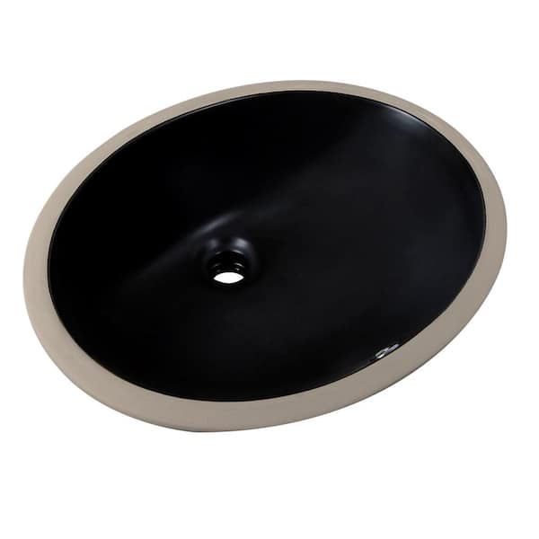 DEERVALLEY Symmetry 18.31 in. Undermount Bathroom Sink In Black