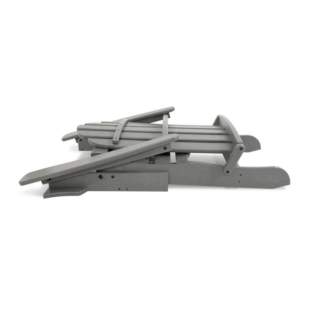Cape Cod Stepping Stone Gray HDPE Folding Adirondack Chair with Arms