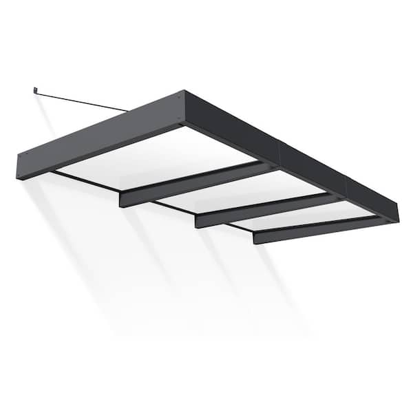 Sophia 5 ft x 10 ft. Gray/White Opal Door and Window Awning