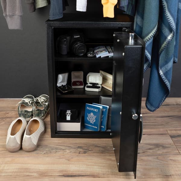 Stalwart Black Digital Safe - Home or Office Locked Box for Money, Handguns, Jewelry, and Important Documents