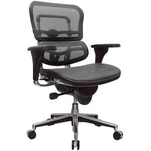 Zabrina Plastic Swivel Office Chair in Grey with Nonadjustable Arms