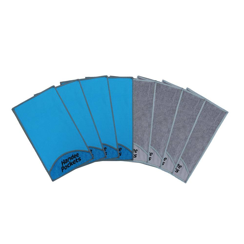 Handee Pockets Glass and Mirror and Stainless Steel Microfiber Cloths (8-Pa