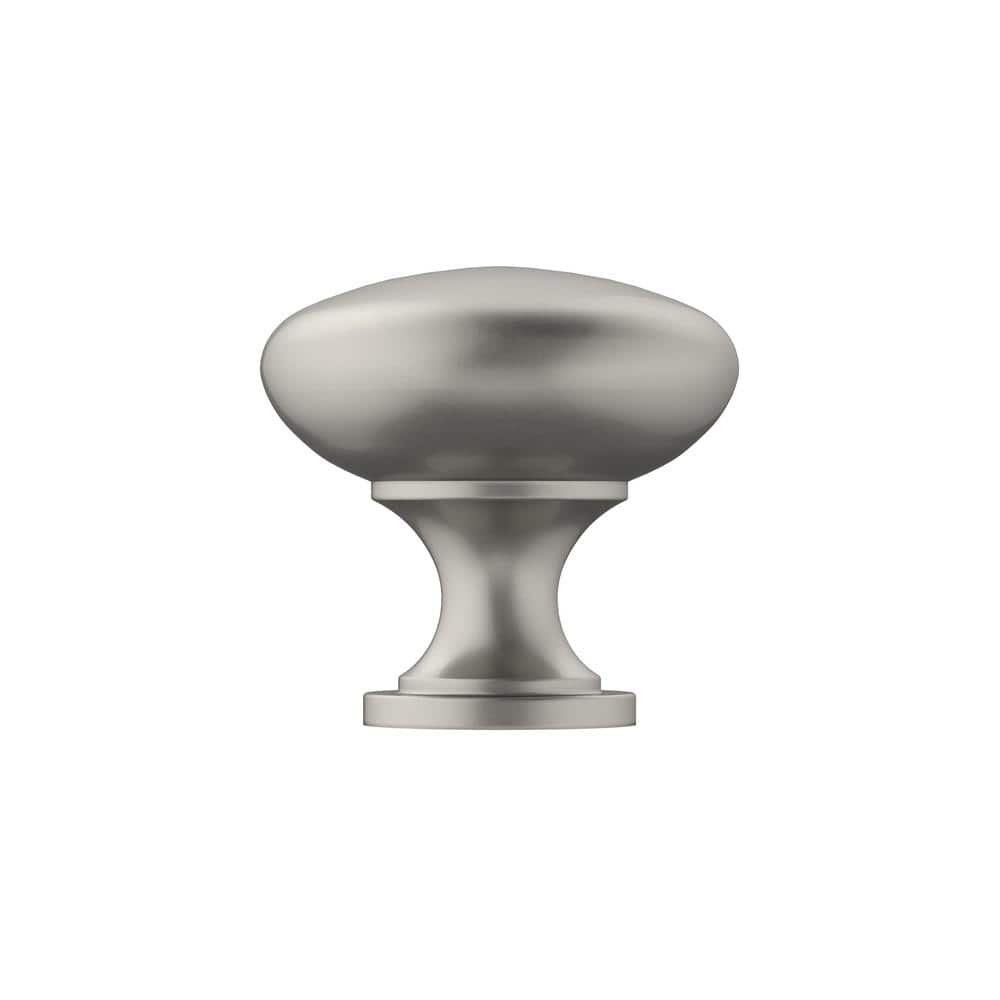 Satin Nickel Round Cabinet Knob with Mounting Hardware
