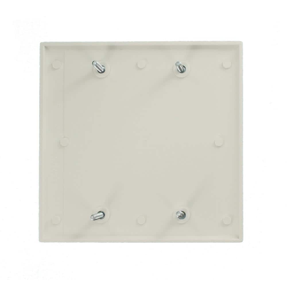 White Thermoset Plastic 2-Gang Blank Wall Plate