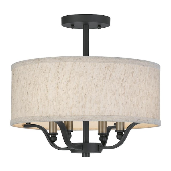 Quoizel Cheyenne 14.25 in. 4-Light Western Bronze Semi-Flush Mount