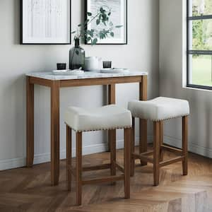 Shop GENERIC Wooden Legs Round Dining Table Desk with 4 Chairs - White