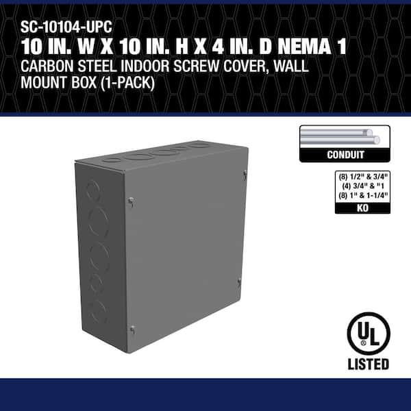 Southwire 10 in. W x 10 in. H x 4 in. D NEMA 1 Carbon Steel Indoor 