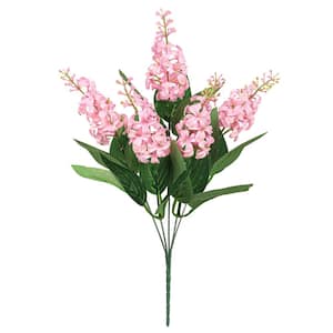 15 in. Pink Artificial Stock Flower Stem Bush Bouquet (Set of 12)