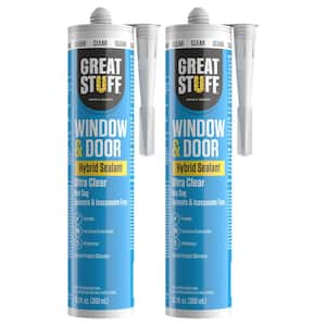 Window and Door 10.1 fl. oz. Clear Hybrid Polymer Sealant Caulk (2-Pack)