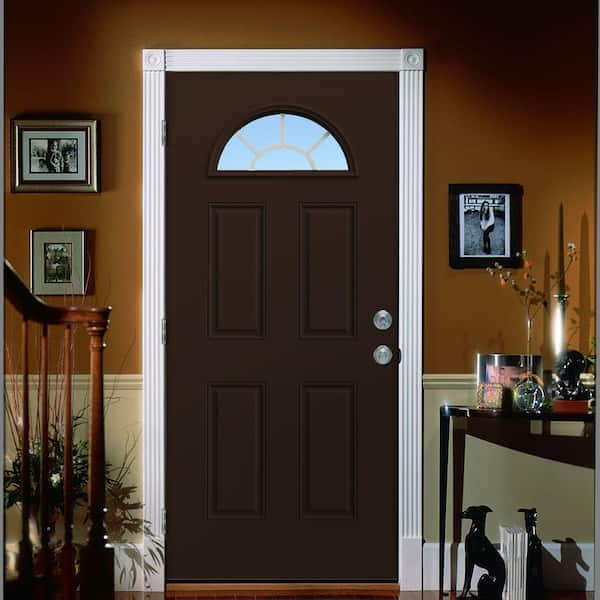 JELD-WEN 32 in. x 80 in. Monroe Milk Chocolate Stain Right-Hand Solid Core  Molded Composite MDF Single Prehung Interior Door THDJW222200216 - The Home  Depot