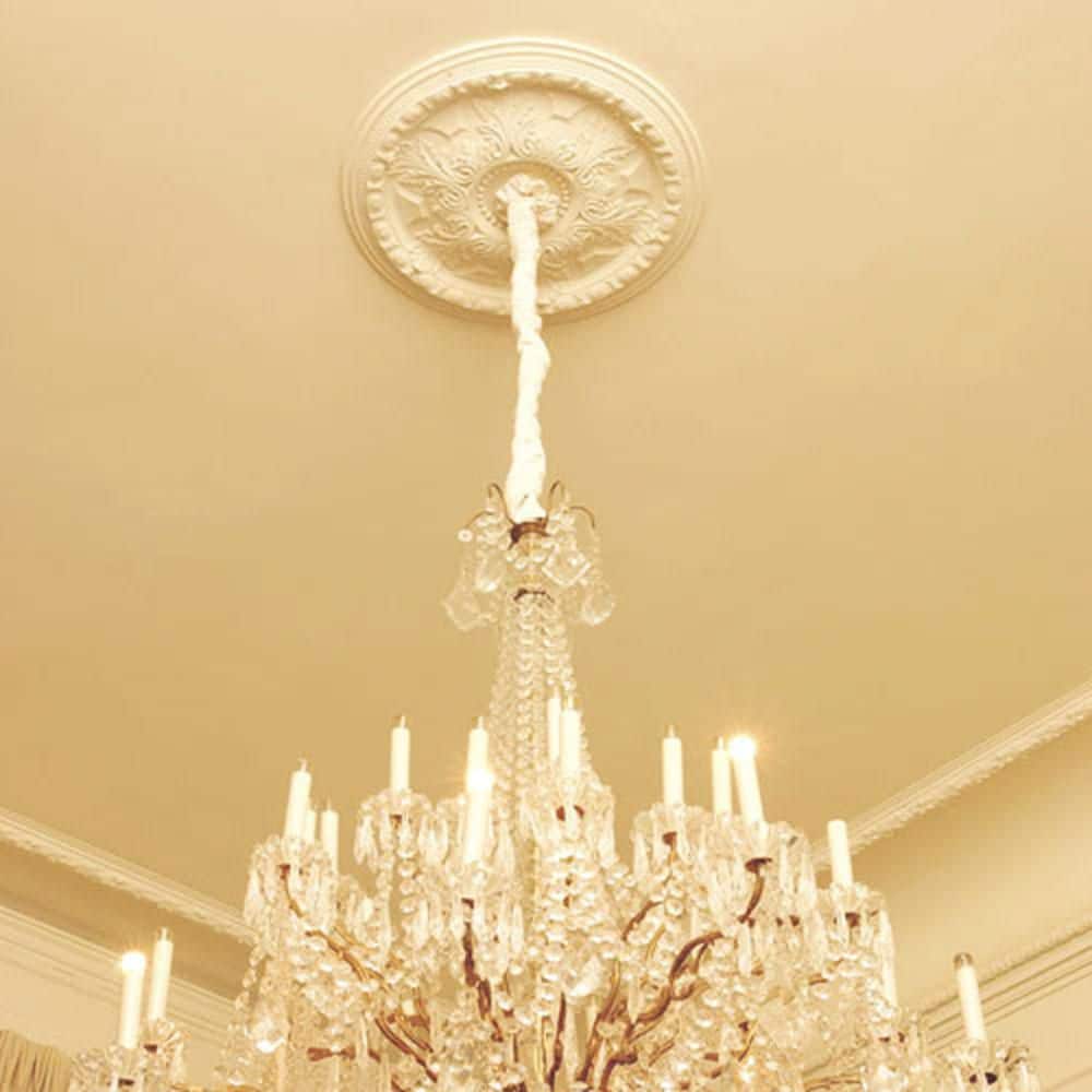 34 in White Polyurethane Decorative Ceiling Medallion