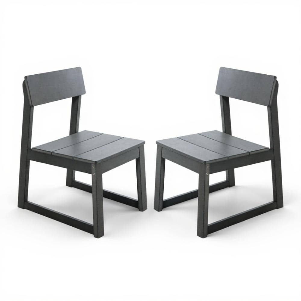 Gray HDPE Outdoor Dining Chair for Backyard, Garden (2-Pack) price history on PriceWatchPro