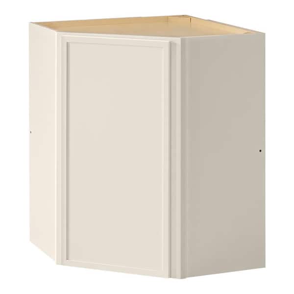 Leyton 24 in. W x 24 in. D x 30 in. H Ready to Assemble Plywood Slim Shaker Diagonal Corner Cabinet in Antique White