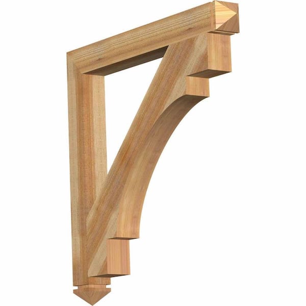 Ekena Millwork 4 in. x 38 in. x 38 in. Western Red Cedar Merced Arts and Crafts Rough Sawn