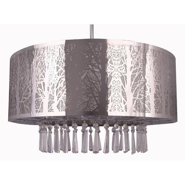Filament Design 3-Light Chrome Chandelier with Chrome Metal Shade
