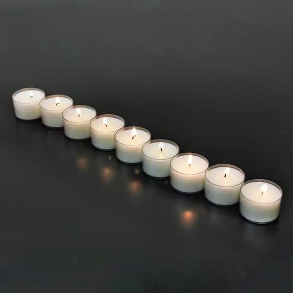 Best 100 Pack of Unscented Tea Light Candles in Clear Cups I Extended 6  Hour Burn I Premium Quality - Smokeless Flame - 100% Cotton Wick I White  Palm