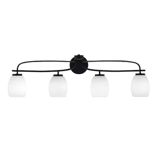 Unbranded Olympia 36.5 in. 4-Light Matte Black Vanity Light