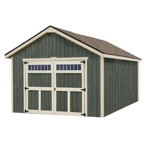 Tailored Titan 12 ft. x 16 ft. Wood Garage Kit with Classic Transom Doors and High Side Walls