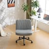 Winado Oil-Waxed Leather Seat Swivel Adjustable Office Chair in Gray K1G98000221