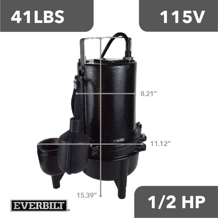 1/2 HP Black Cast Iron Sewage Ejector Pump
