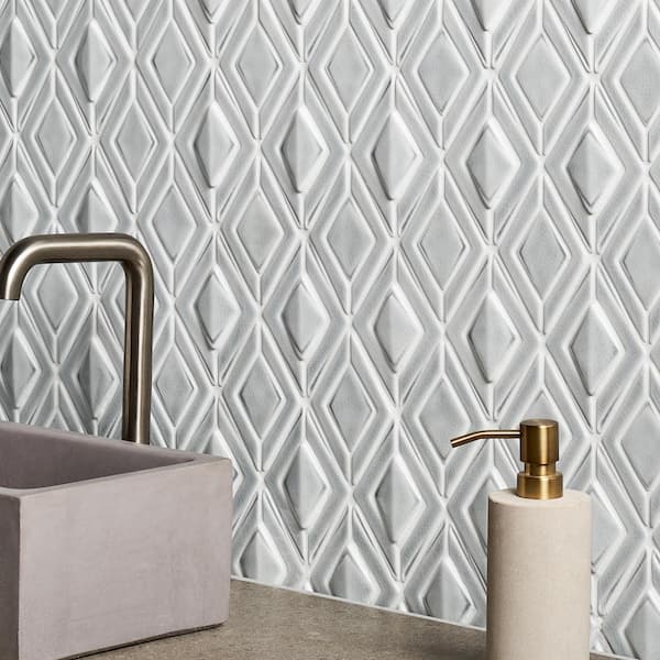 Ivy Hill Tile Delphi Jewel Arctic Blue 12 in. x 16 in. Crackled