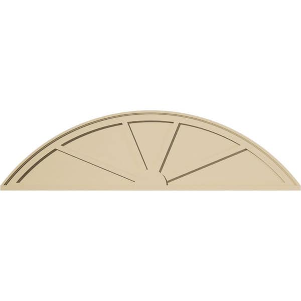 Ekena Millwork 60-in. W x 16-in. H x 2-in. P Segment Arch 4 Spoke Signature Urethane Pediment, Primed Tan