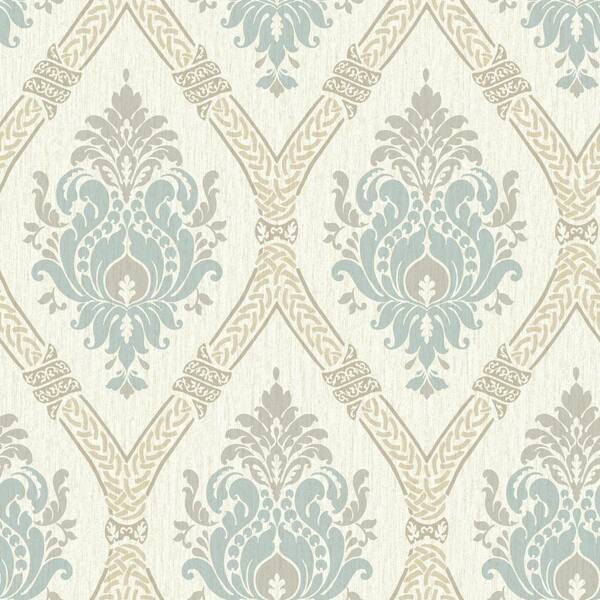 York Wallcoverings Global Chic Dressed Up Damask Wallpaper