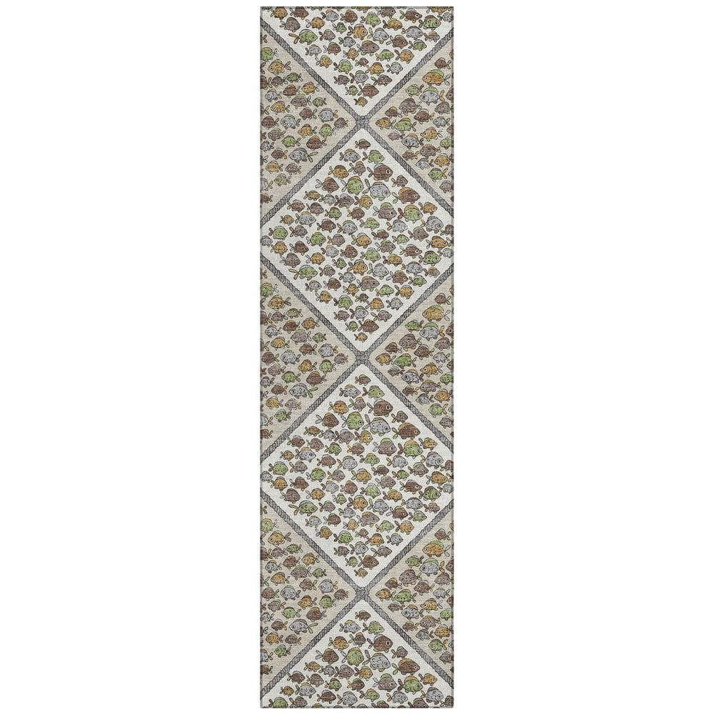 Chantille Machine Washable Indoor/Outdoor Abstract ACN2579 Ivory 2 ft. x 7 ft. Runner Rug price history on PriceWatchPro