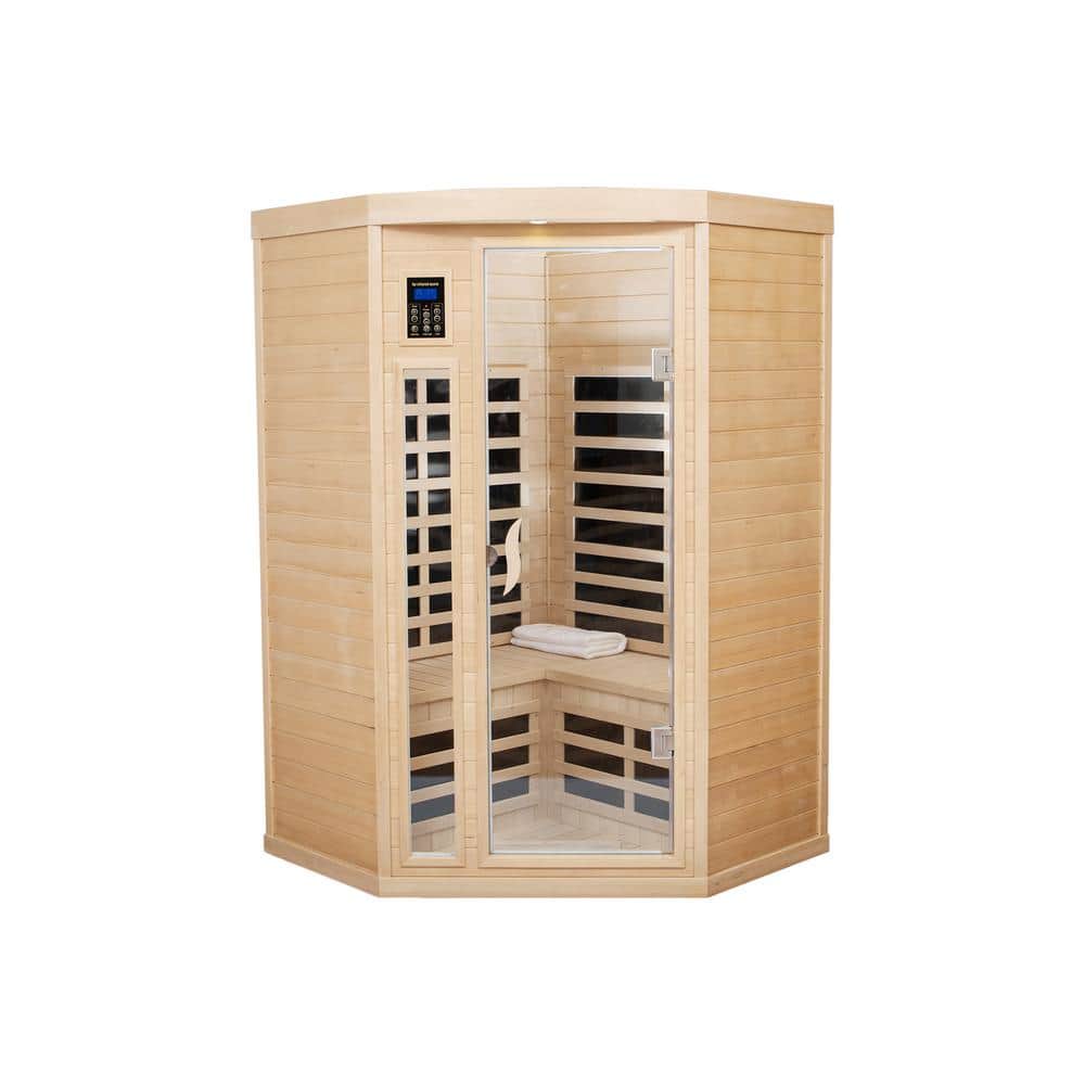 2-Person Sauna with 7-Carbon Crystal Far Infrared Heaters, Bluetooth, and c