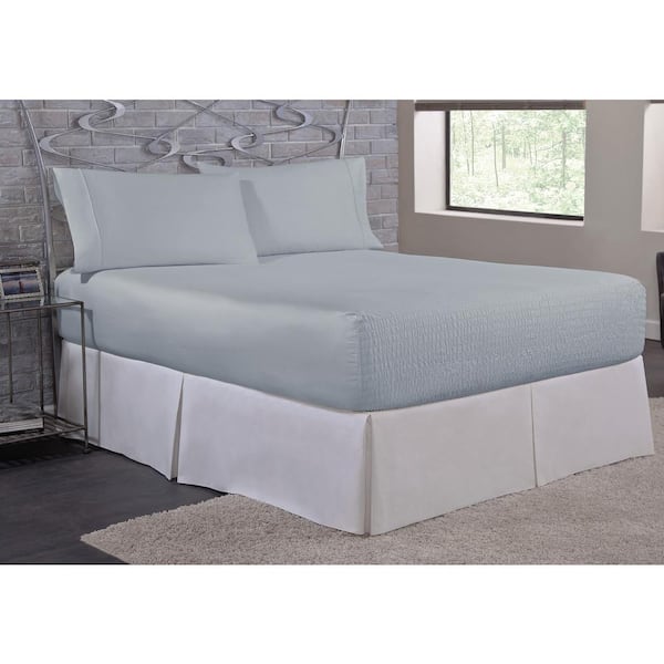 Bed Tite Bed Tite Microfiber 3-Piece Blue Solid 200 Thread Count Microfiber Twin Sheet Set