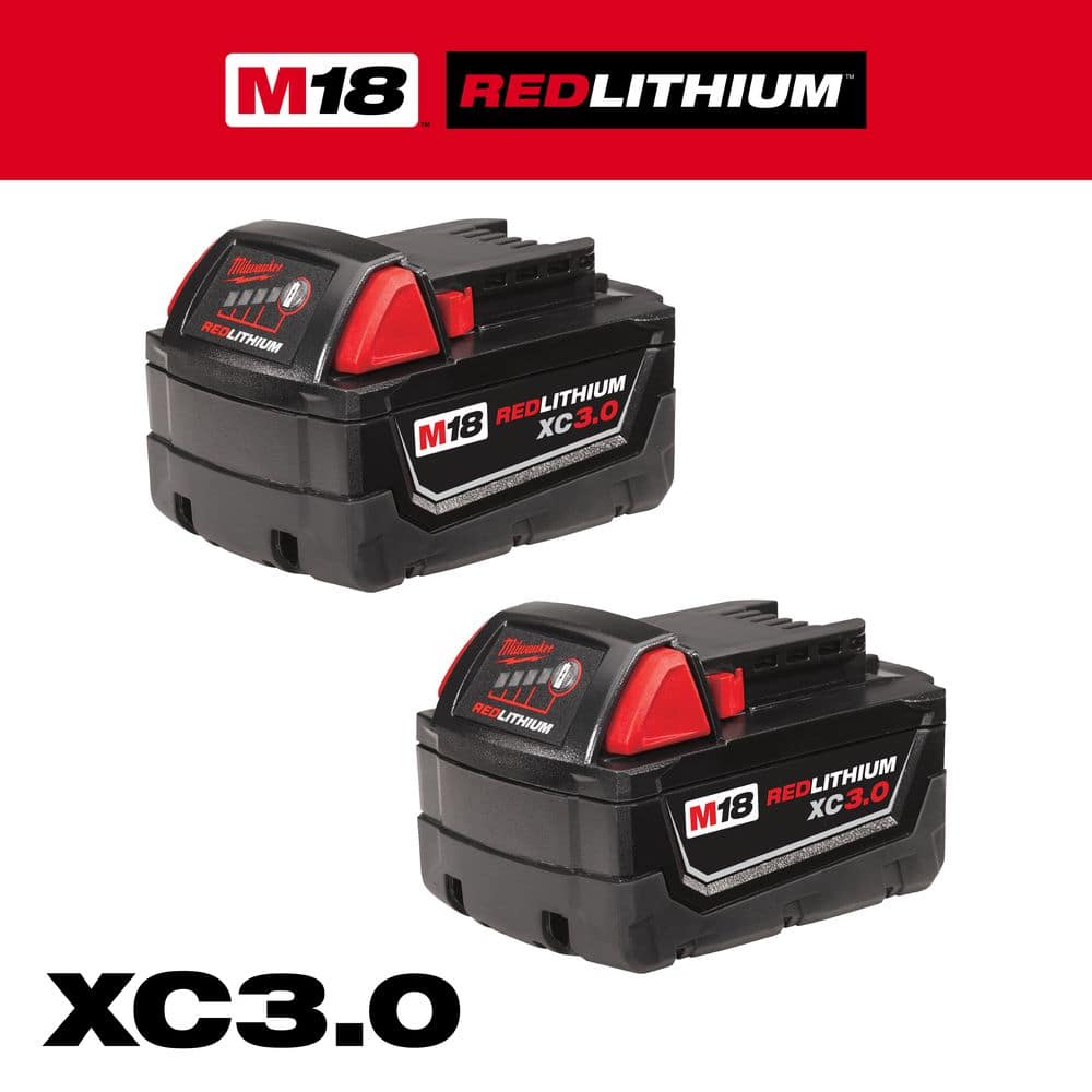 Milwaukee M18 18-Volt Lithium-Ion XC Extended Capacity Battery Pack 3.0Ah (2-Pack) 48-11-1822