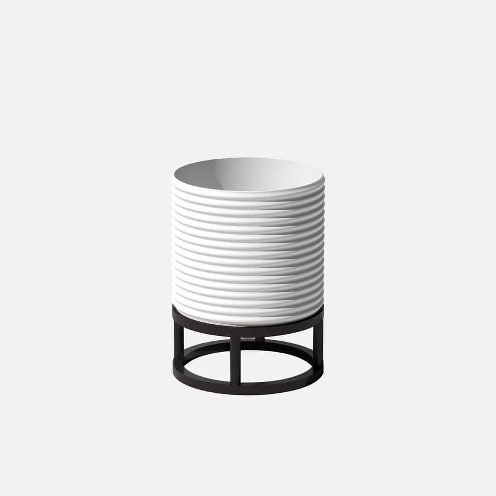 Mod 18.5 in. Raised with Stand Round White Plastic Planter with Black Stand price history on PriceWatchPro