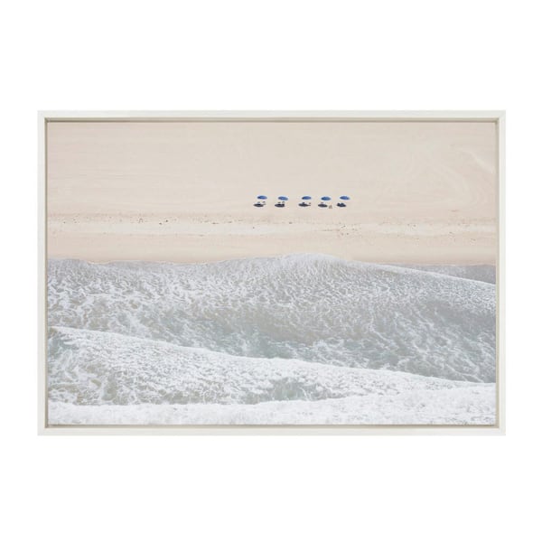 Kate and Laurel Sylvie 5-Umbrellas 1-Piece White Framed Canvas Art Print, 33.00 in. x 23.00 in.