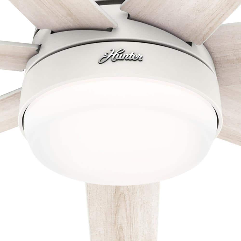 60" Matte White Smart Ceiling Fan with LED Light and Remote