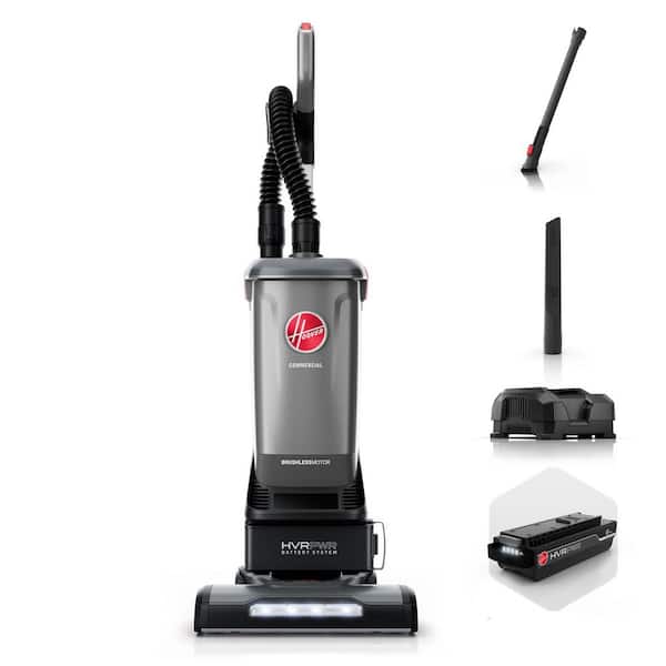 Commercial HVRPWR Cordless 40V Bagged HEPA 5.5 Quart 15-Inch Upright Vacuum for Carpet and Hardfloor in Grey (Kit)