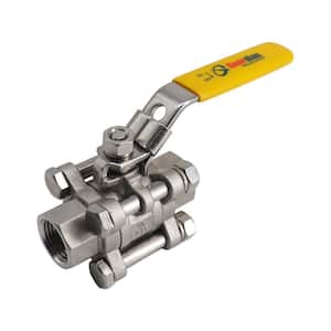1-2/2 in. 316 Stainless Steel 1000 PSI 3-Pieces Full Port Ball Valve