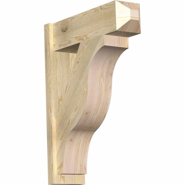 Ekena Millwork 8 in. x 34 in. x 26 in. Douglas Fir Fuston Craftsman Rough Sawn Outlooker