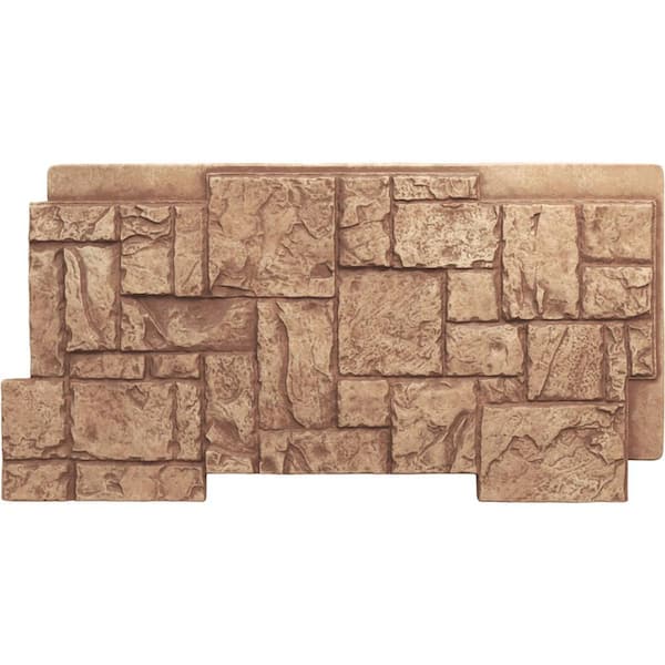 Ekena Millwork Castle Rock 49 in. x 1 1/4 in. Wheat Field Stacked Stone, StoneWall Faux Stone Siding Panel