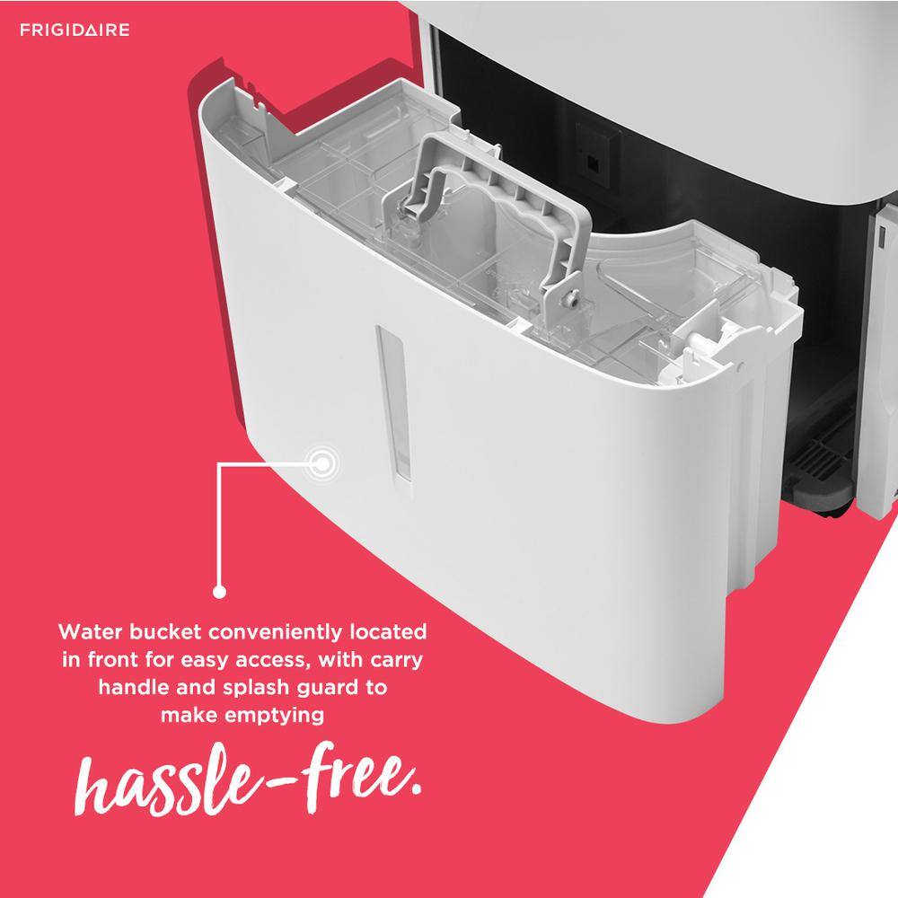 Frigidaire 50-Pint White Dehumidifier with Built-In Pump