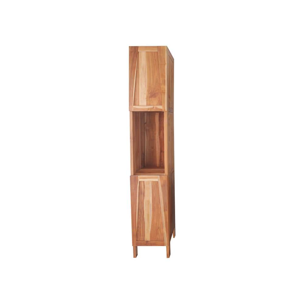 Significado 14 in. W x 16 in. D x 78 in. T Brown Solid Wood Teak Linen Cabi