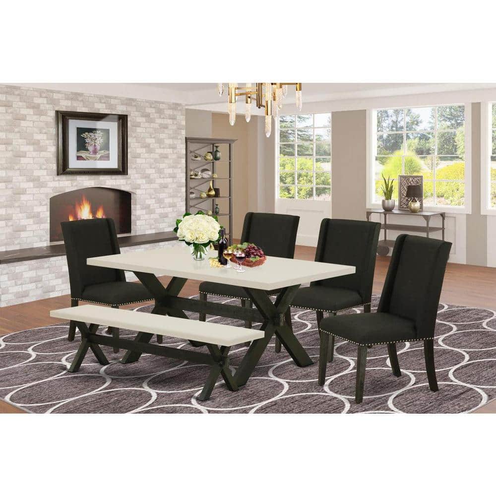 6-Piece Rectangle Natural Oak Finish Solid Wood Top Dining Table with 1-Bench, 4-Chairs with Lattice Back price history on PriceWatchPro
