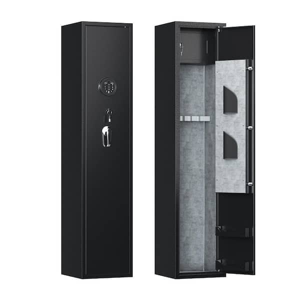 5 Gun Digital Keypad Lock Gun Cabinet with Pistol Pocket in Black