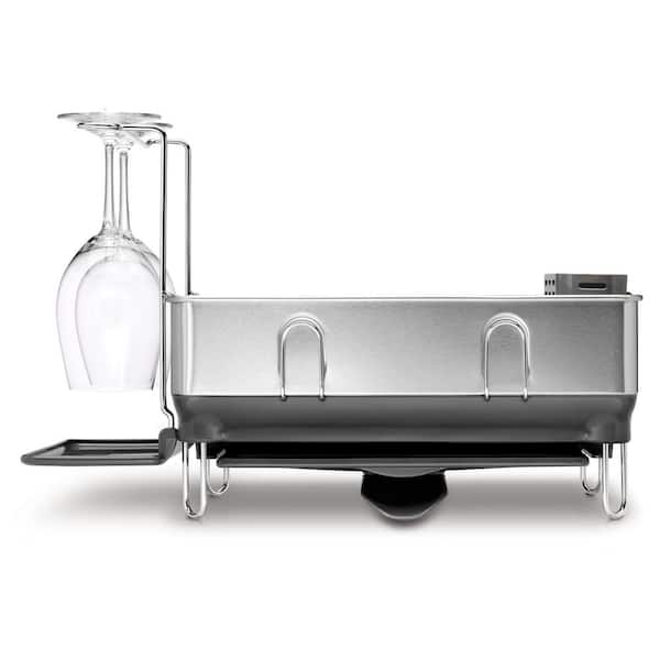 simplehuman Compact Steel Frame Dish Rack in Fingerprint-Proof Brushed  Stainless Steel KT1168 - The Home Depot