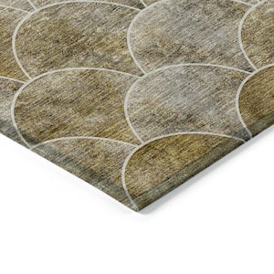 Chantille ACN594 Taupe 8 ft. x 10 ft. Machine Washable Indoor/Outdoor Geometric Area Rug