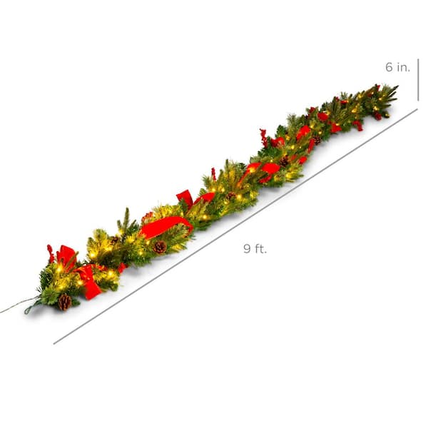 The Holiday Aisle® 9FT Prelit Artificial Christmas Garland With