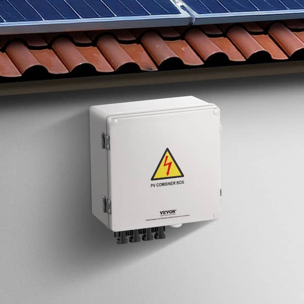 PV Combiner Box 4 String Solar Combiner Box 10 Amp Rated Current Fuse Solar Connector ABS Plastic Case