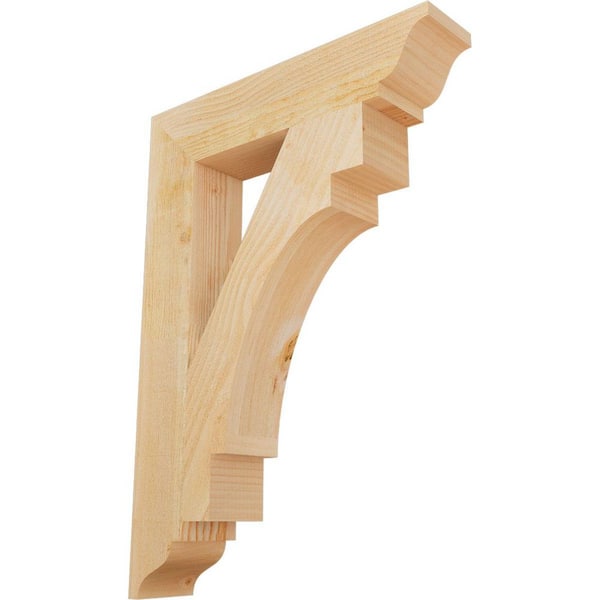 Ekena Millwork 4 in. x 28 in. x 20 in. Douglas Fir Merced Traditional Rough Sawn Bracket