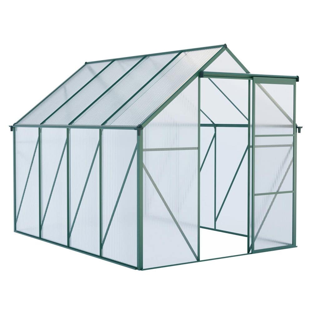 6 ft. x 8 ft. Green Aluminum Greenhouse with Adjustable Roof Vent and Sliding Door price history on PriceWatchPro